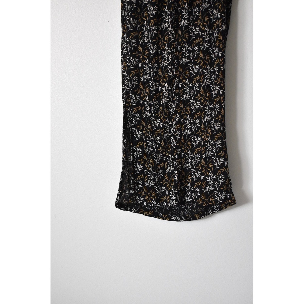 Dan Howard Maternity Maxi Skirt Women Medium Black Floral Excellent Crinkle 90s - Picture 5 of 7